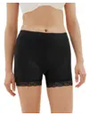 Fine Woman dames boxershort met kort pijpje - Elastisch katoenen kanten onderbroek