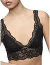 Pieces Bralette kant - Lace Bra Top - Zwarte dames kanten bh top -