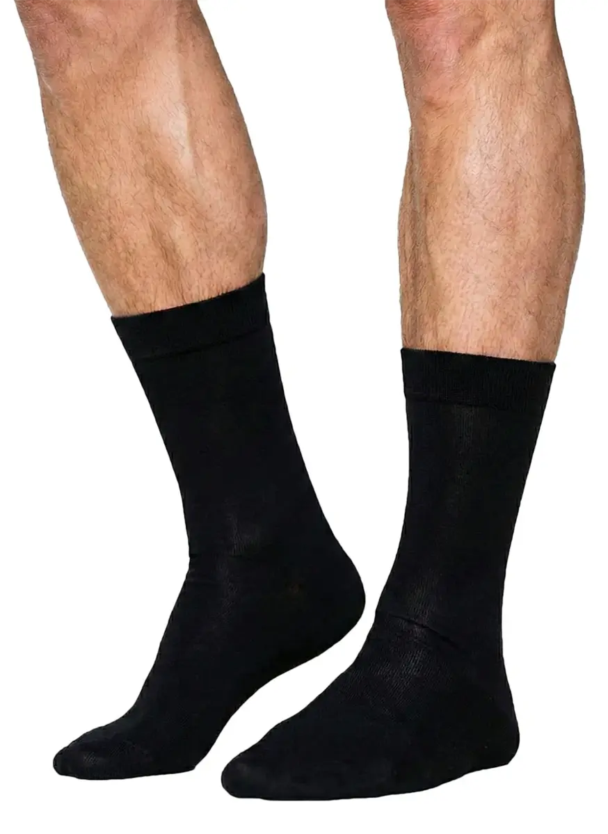 Boru Bamboo sokken - 1 paar  - Hoge bamboe sokken, dames, heren - zwart, beige