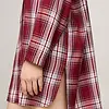 Tommy Hilfiger Dames flanellen nachthemd lange mouw - Ruit Rood - Knoopsluiting