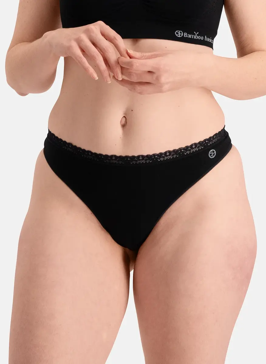 Bamboo Basics 3-pak strings dames - Amber - Comfortabele kanten bamboe strings Bamboo Basics 3-pak strings dames - Amber - Comfortabele kanten bamboe strings