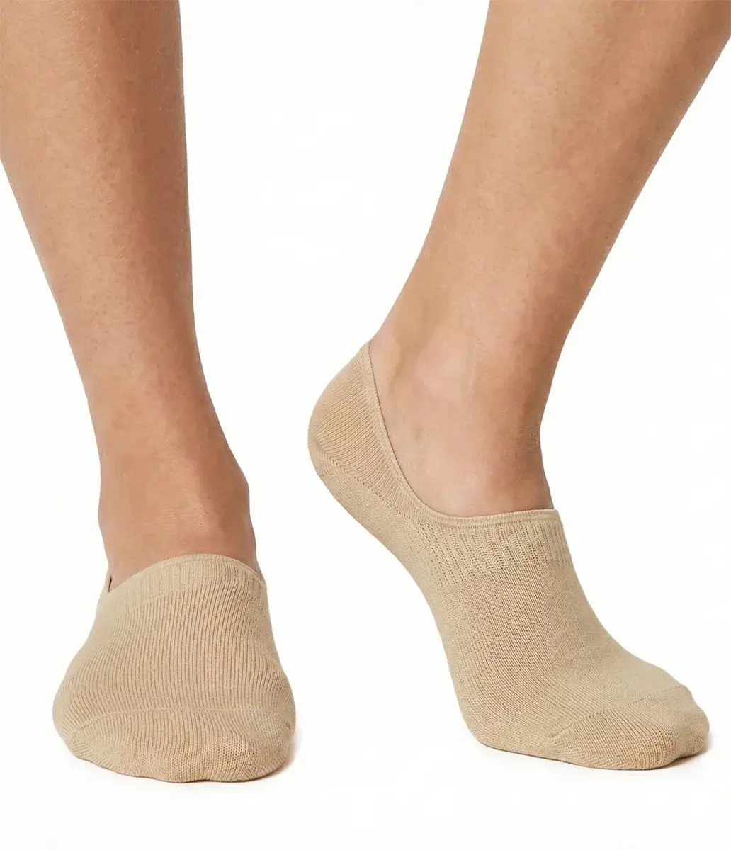 Teckel - 3-pack No Show invisible sokken - Footies - Onzichtbare kousenvoetjes - Met anti slip - Sokken voor in loafers