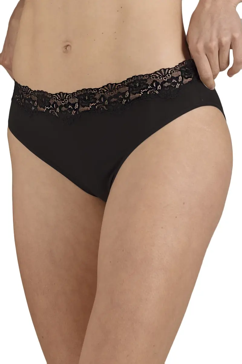 Nina von C kanten dames Tai slip - Jazzpant Modal - Kanten dames onderbroek - Zwart en wit