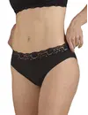 Nina von C kanten dames Tai slip - Jazzpant Modal - Kanten dames onderbroek - Zwart en wit