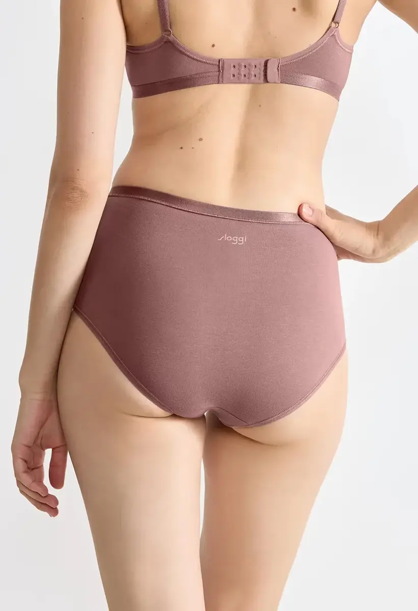 Sloggi 3-pack dames Go High Waist slip - Daily biologisch katoenen taille slips - Duurzame onderbroeken