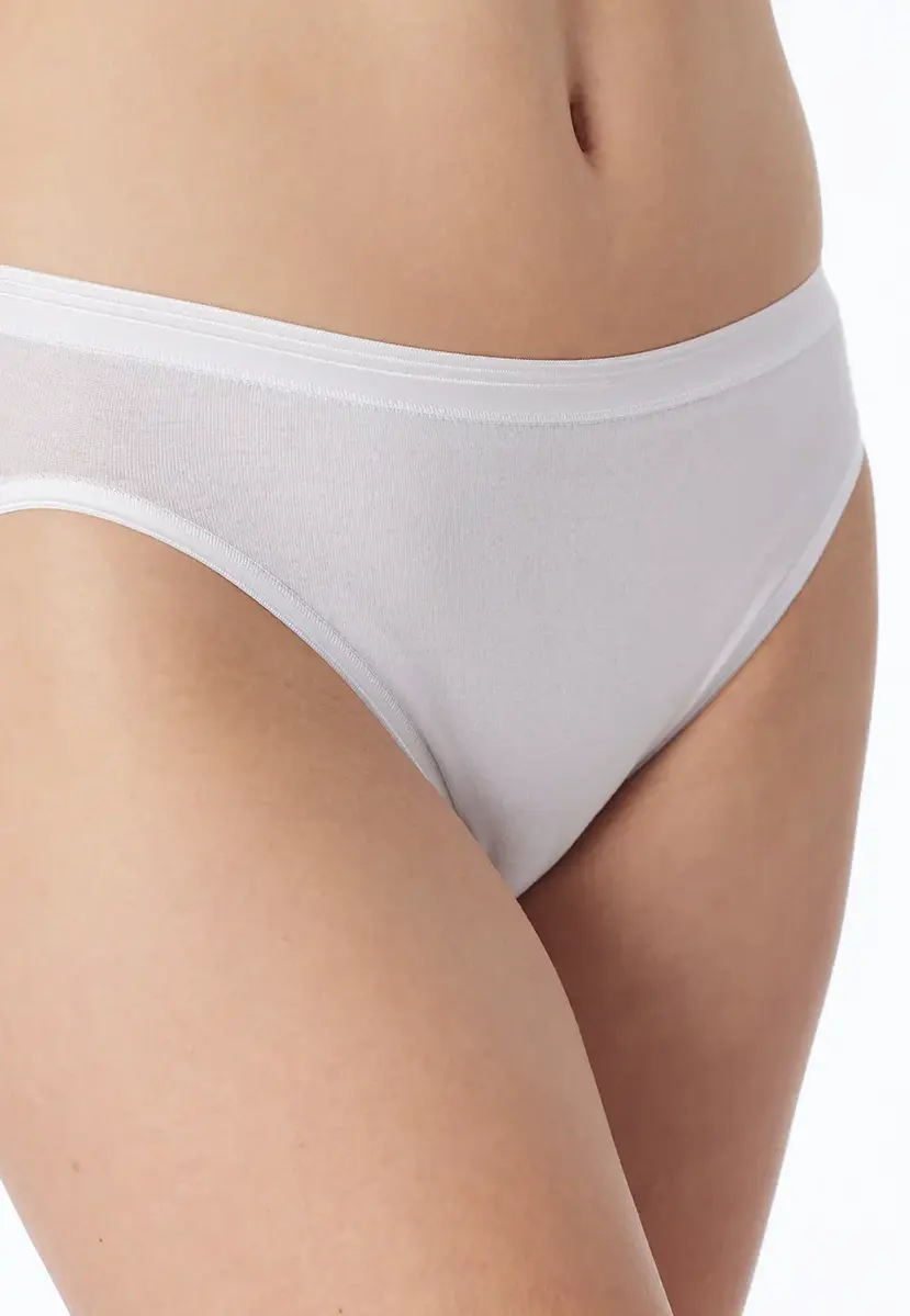 Schiesser dames luxury Rio- slip - Elastisch katoenen vrouwen tai slip - Wit