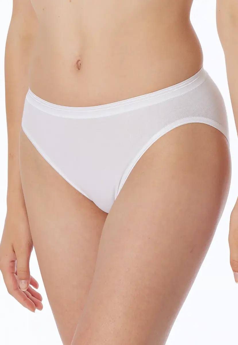 Schiesser dames luxury Rio- slip - Elastisch katoenen vrouwen tai slip - Wit