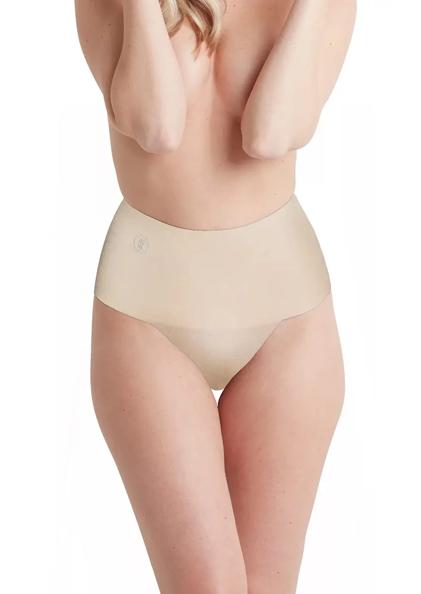 NOMI corrigerende string - Sleek Smooth Thong - Shapewear string - Zwart - Huidskleur