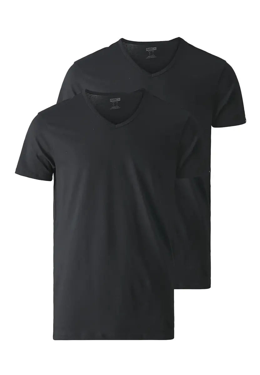Puma 2-pack heren basic ondershirts - V-hals - Slim Fit heren T-shirt katoen