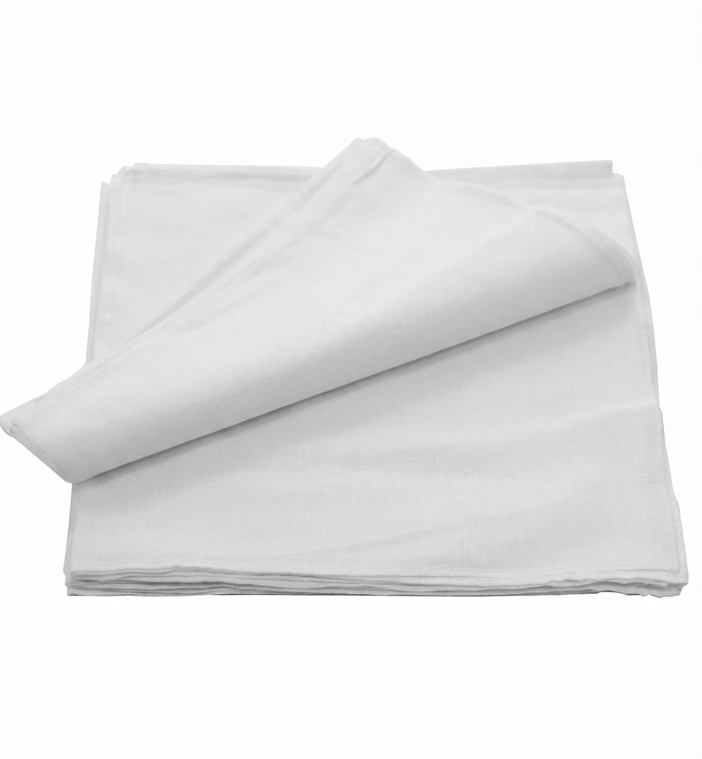 Boeren zakdoek wit uni 55 x 55 cm