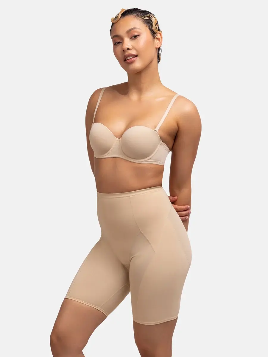 Dorina Corrigerende short lange pijpjes - Medium control - Shapewear boxershort - Anti slip rand