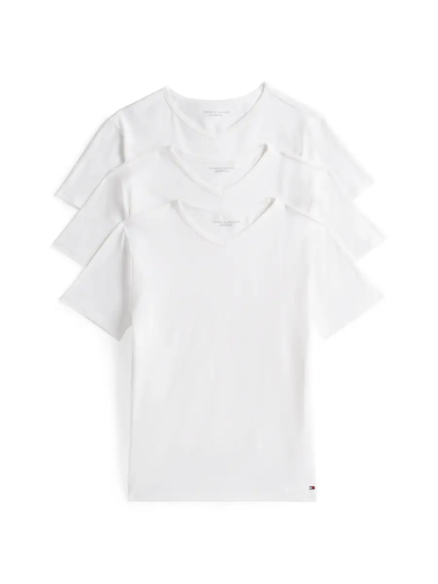 Tommy Hilfiger 3-pak Heren Katoenen T-Shirt V-hals  - Basic ondershirts korte mouw - Ronde hals - Copy