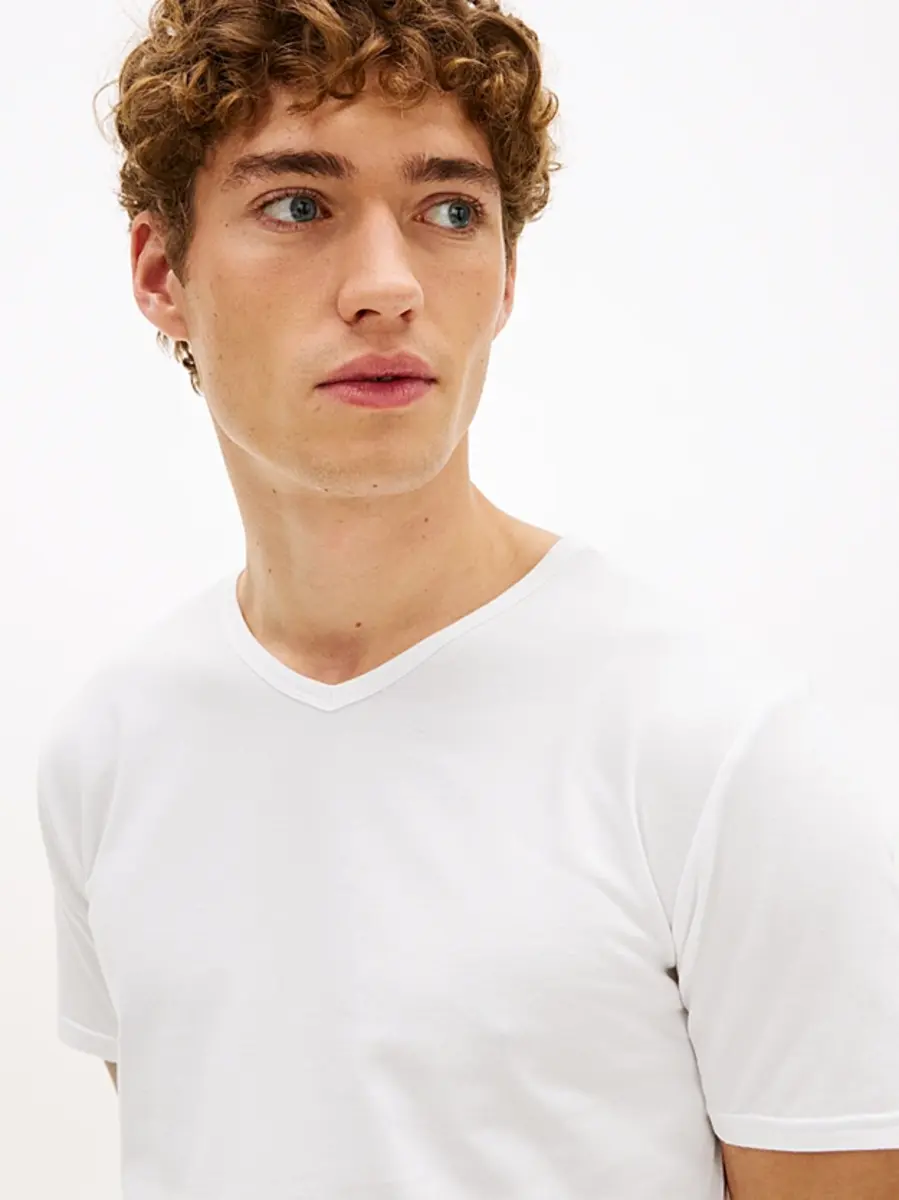 Tommy Hilfiger 3-pak Heren Katoenen T-Shirt V-hals  - Basic ondershirts korte mouw - Ronde hals - Copy