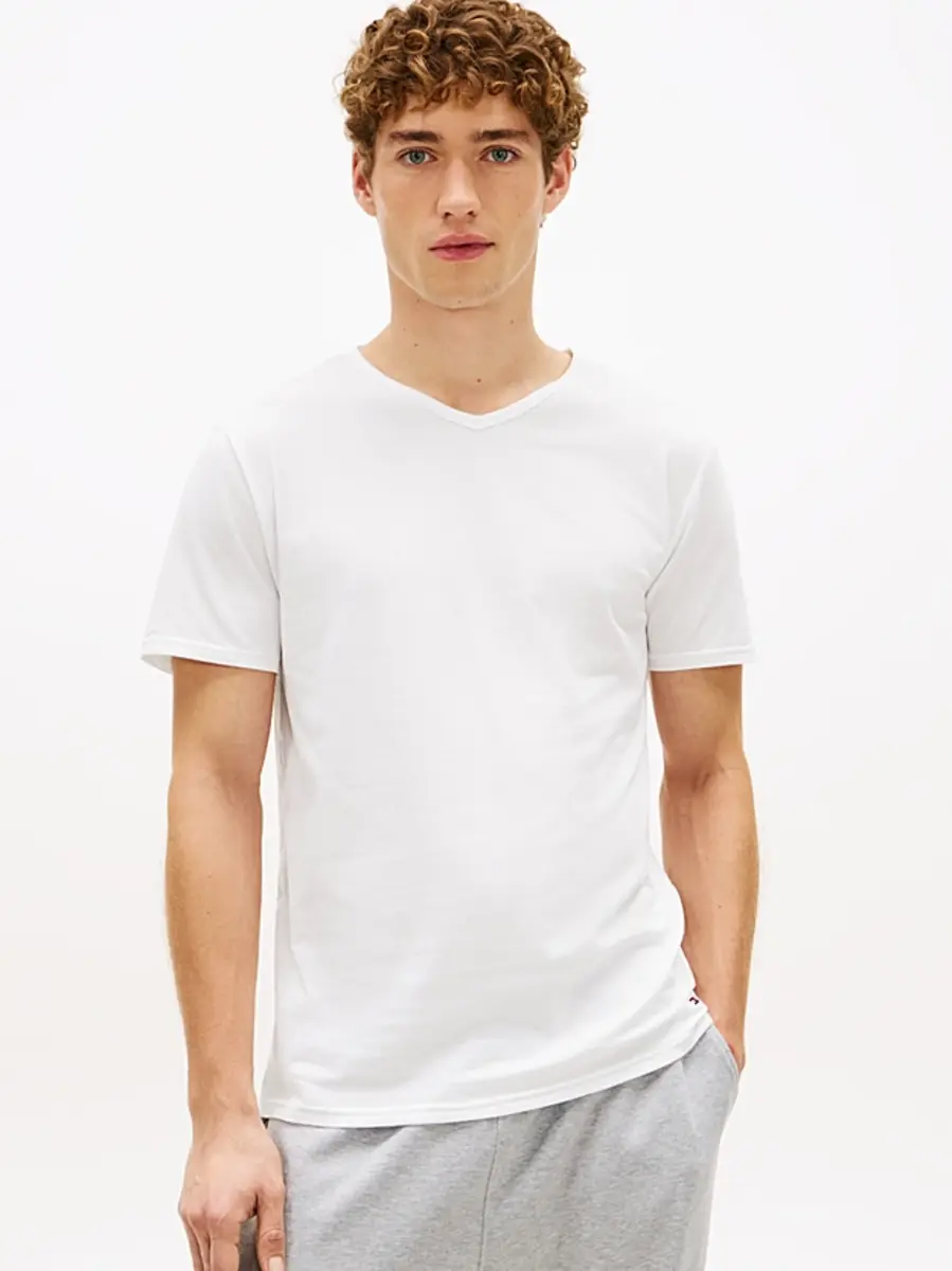 Tommy Hilfiger 3-pak Heren Katoenen T-Shirt V-hals  - Basic ondershirts korte mouw - Ronde hals - Copy