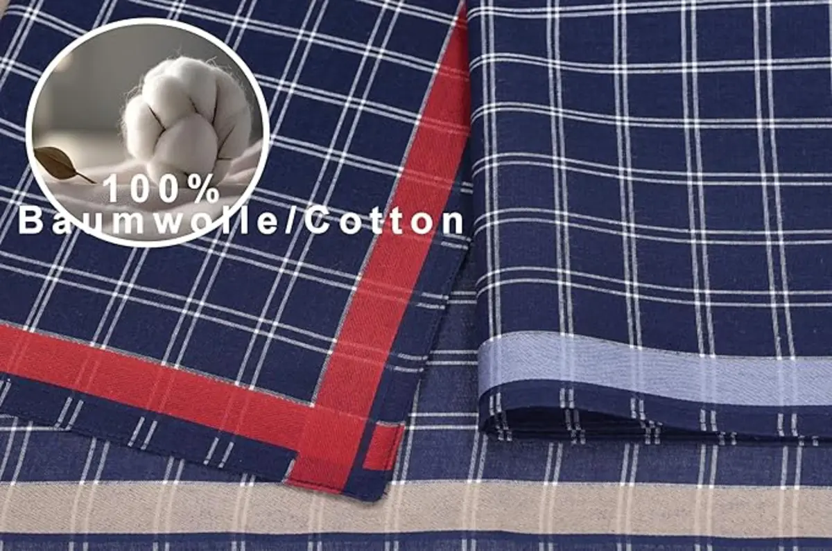 Swan 6 stuks Heren zakdoeken - Blue Square - Katoen satijnen zakdoeken