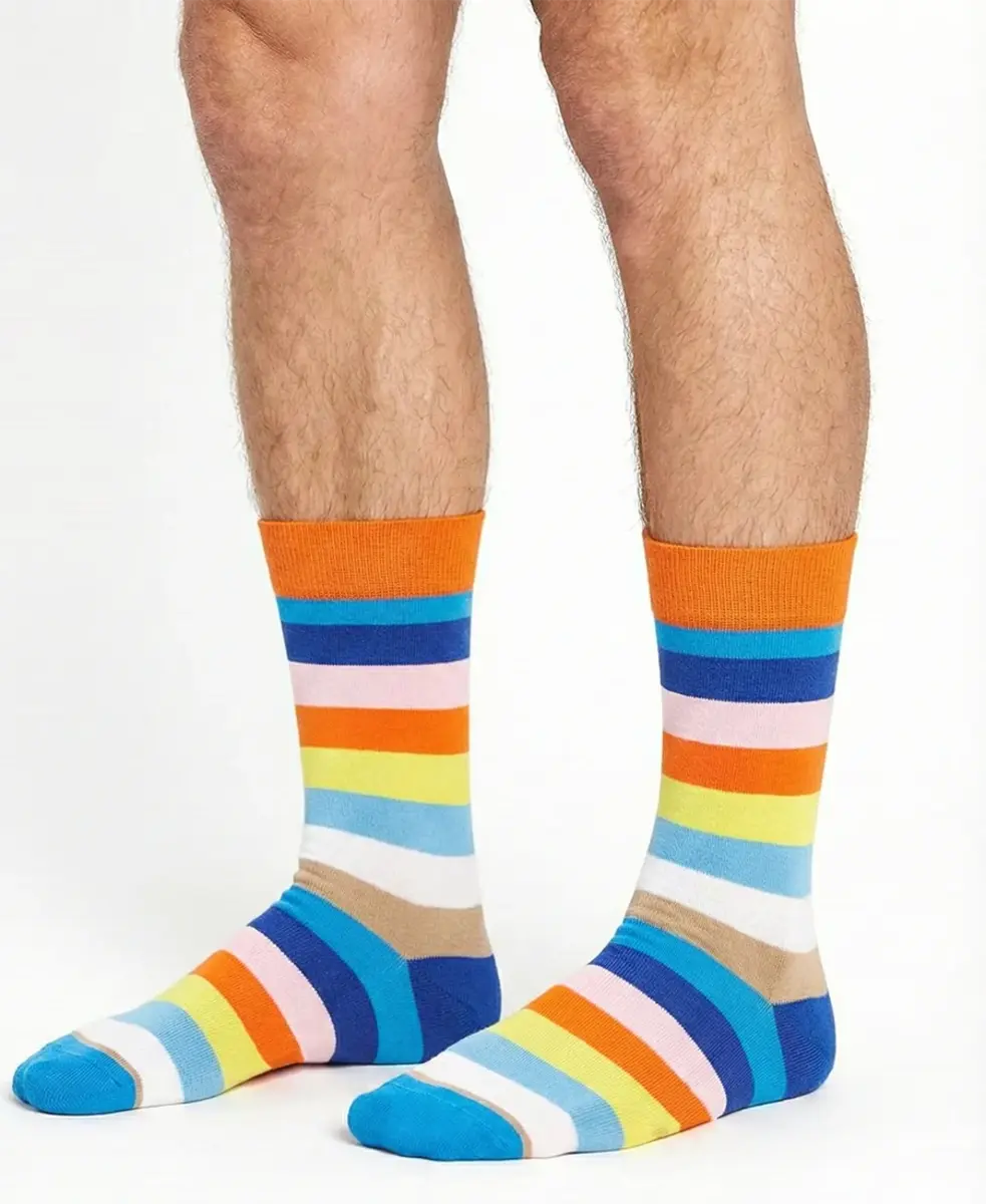 Benyson Sokken Regenboog - Organisch katoen 1- Paar - Vrolijke katoenen sokken met leuke en grappige print - Dames - Heren