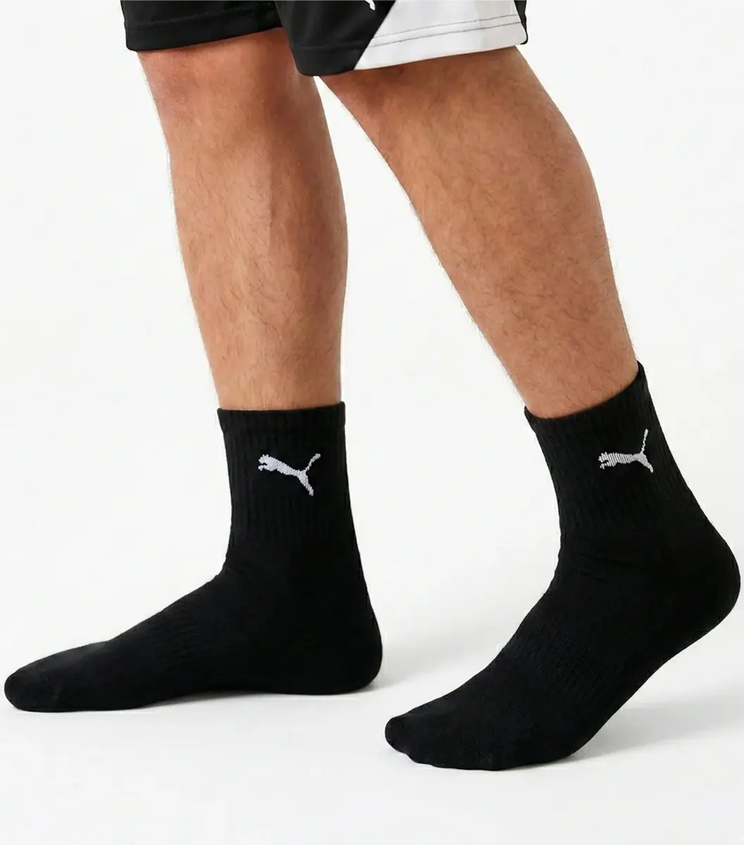 Puma 3-paar Crew sport sokken - Short - Halfhoge katoenen sportsokken - Dames - witte sportsokken