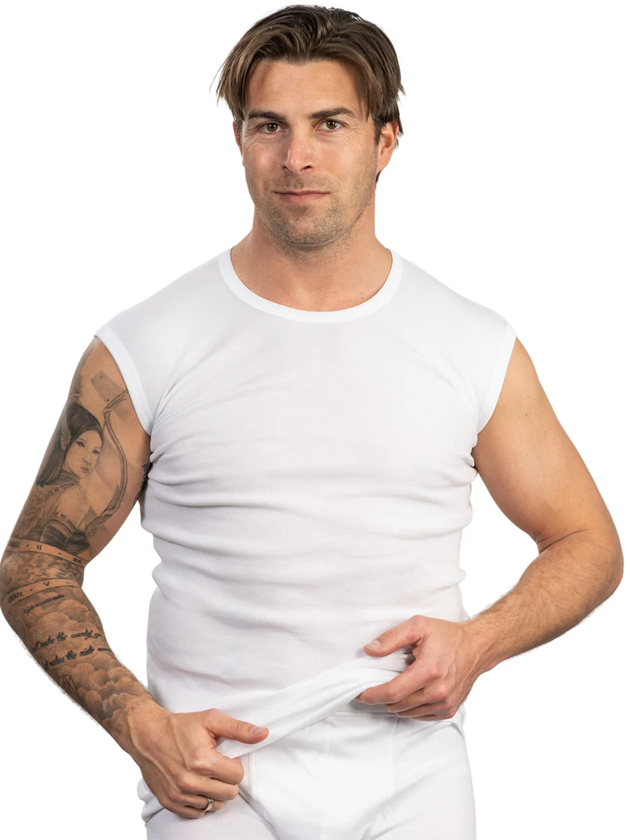 HL-tricot mouwloos shirt heren - 100% katoen