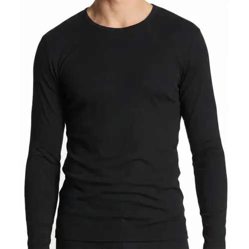HL-tricot heren ondershirt Lange mouw zwart