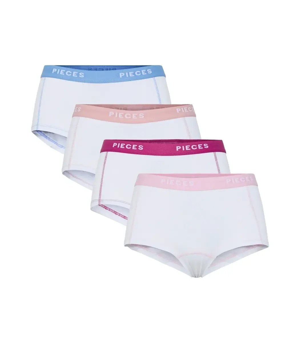 Pieces 4-Pack Dames short - Pack Pin - Katoenen dames onderbroeken - Multipack