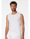 Schiesser 2-Pack mouwloos shirt  - 95/5  - Biologisch katoen - Witte mouwloze shirts zonder mouwen met ronde hals