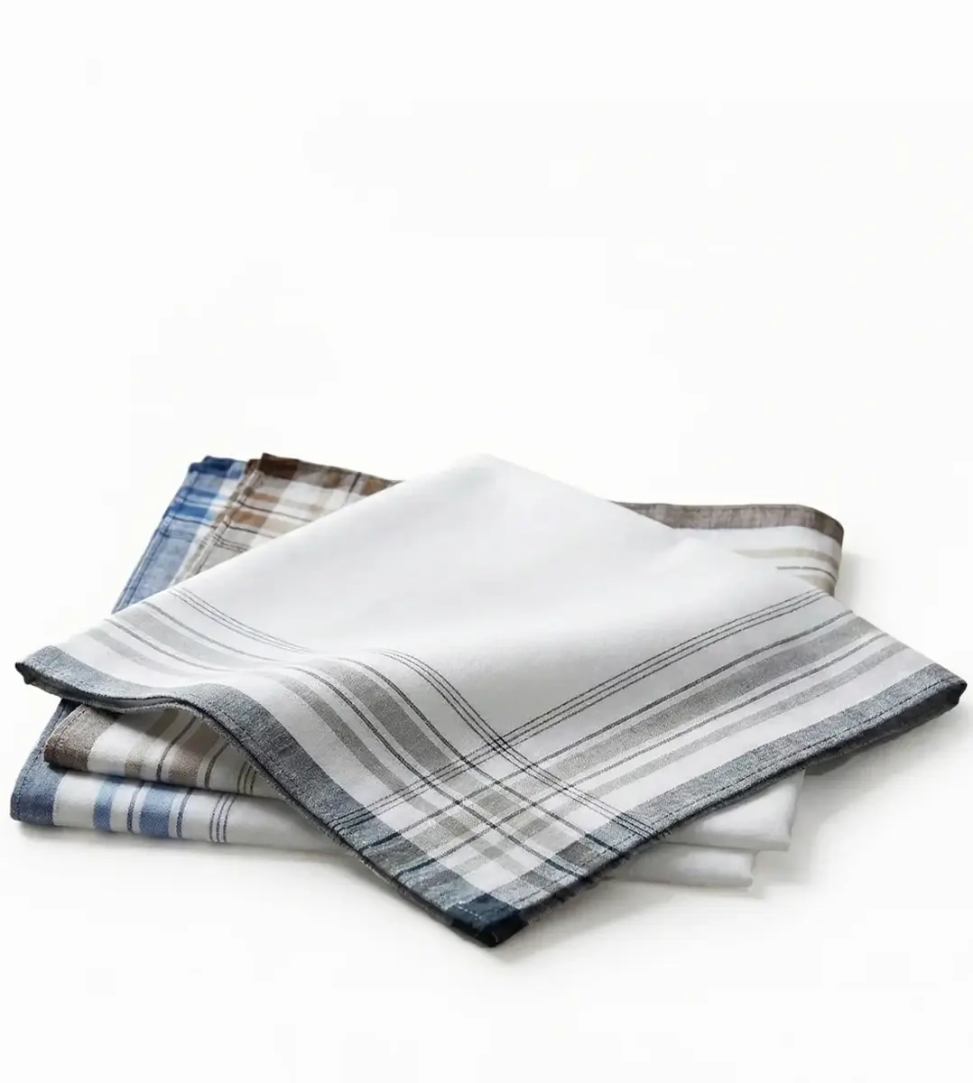 Tiseco12 stuks heren zakdoeken - White Summer 40x40 cm