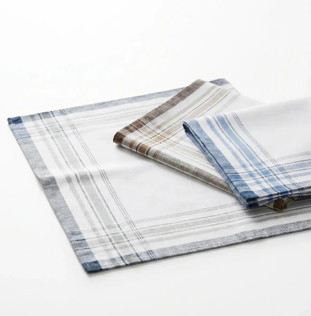 Tiseco12 stuks heren zakdoeken - White Summer 40x40 cm