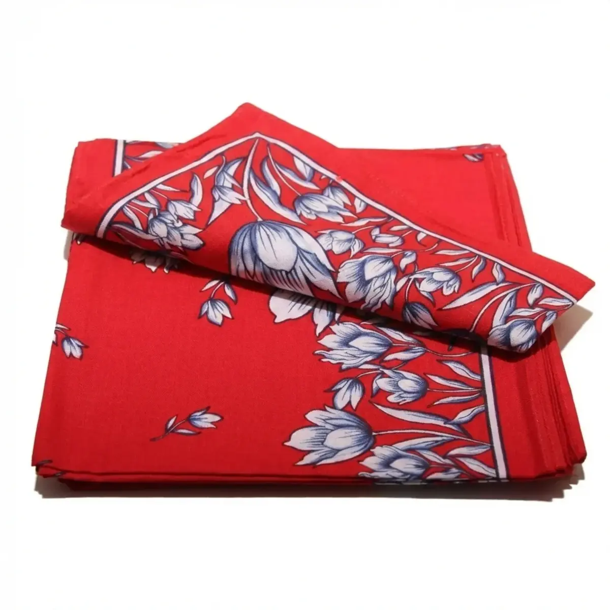 Boeren zakdoek rood Tulpen 55 x 55 cm Boeren zakdoek rood Tulpen 55 x 55 cm