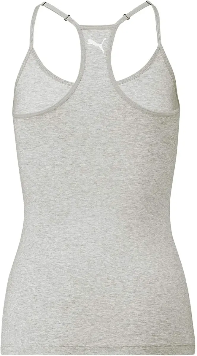 Puma dames hemd Racerback - Tank top - Wit & Grijs - Vrouwen onderhemd modal - katoen - Spaghetti bandjes