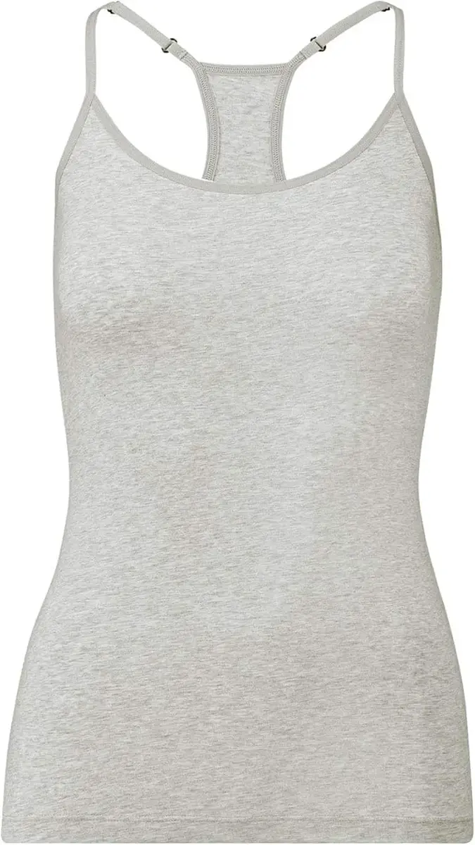 Puma dames hemd Racerback - Tank top - Wit & Grijs - Vrouwen onderhemd modal - katoen - Spaghetti bandjes