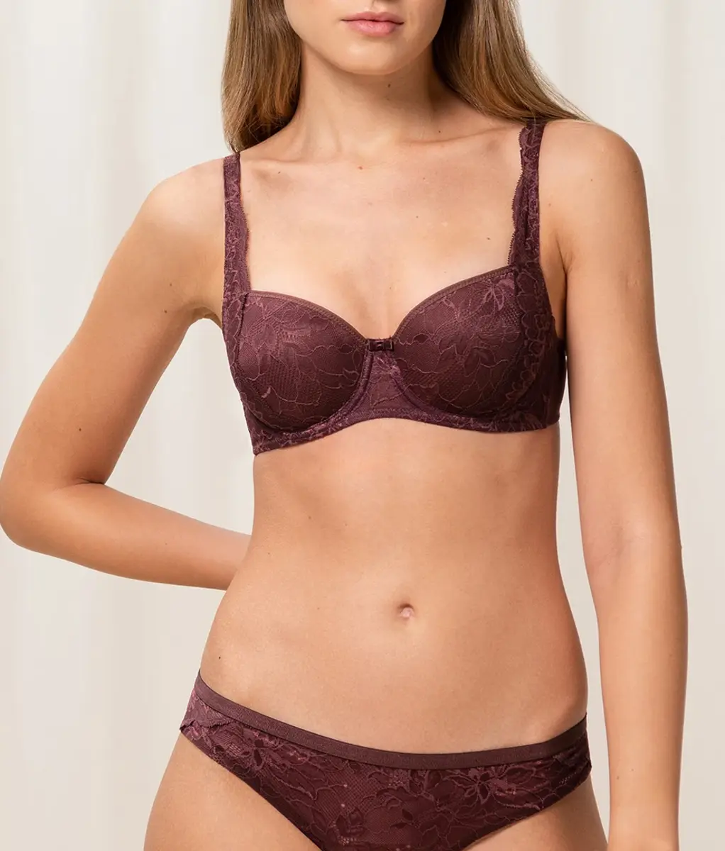 TRIUMPH BH Amourette Charm T WHP02 - Decadent Chocolate - kanten Beugel bh voorgevormd