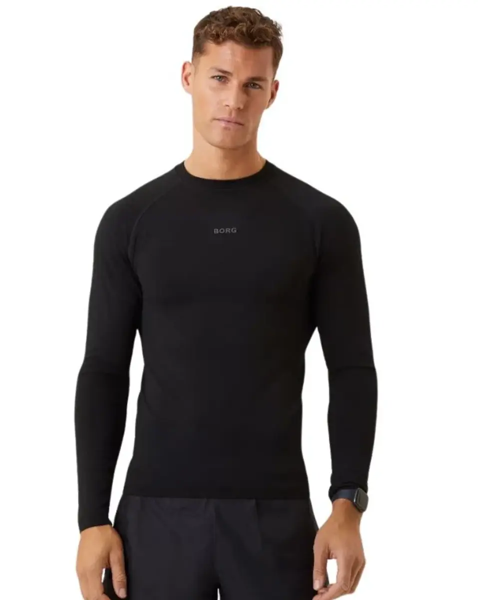 Bjorn Borg heren sport top met lange mouwen - Merino Blend - Merino wollen thermoshirt - heren thermo ondergoed