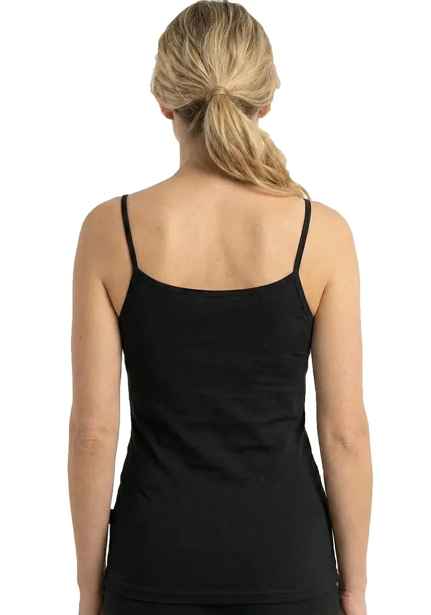 Boru Bamboo 2-pack dames spaghetti hemd - Hemdjes dames - Zwarte en witte hemdjes met smalle bandjes