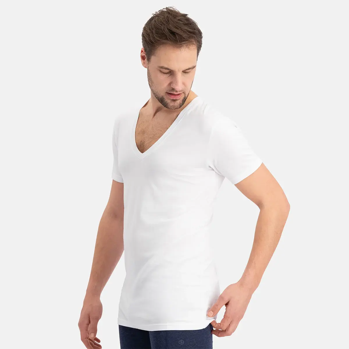 Bamboo Basics 2-pak heren T-shirts V-hals - slim fit - Vigo - Strakke Bamboe heren ondershirts