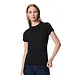 Pieces dames ondershirt korte mouw - T-shirt vrouwen katoen - Slim fit aansluitend - Zwart
