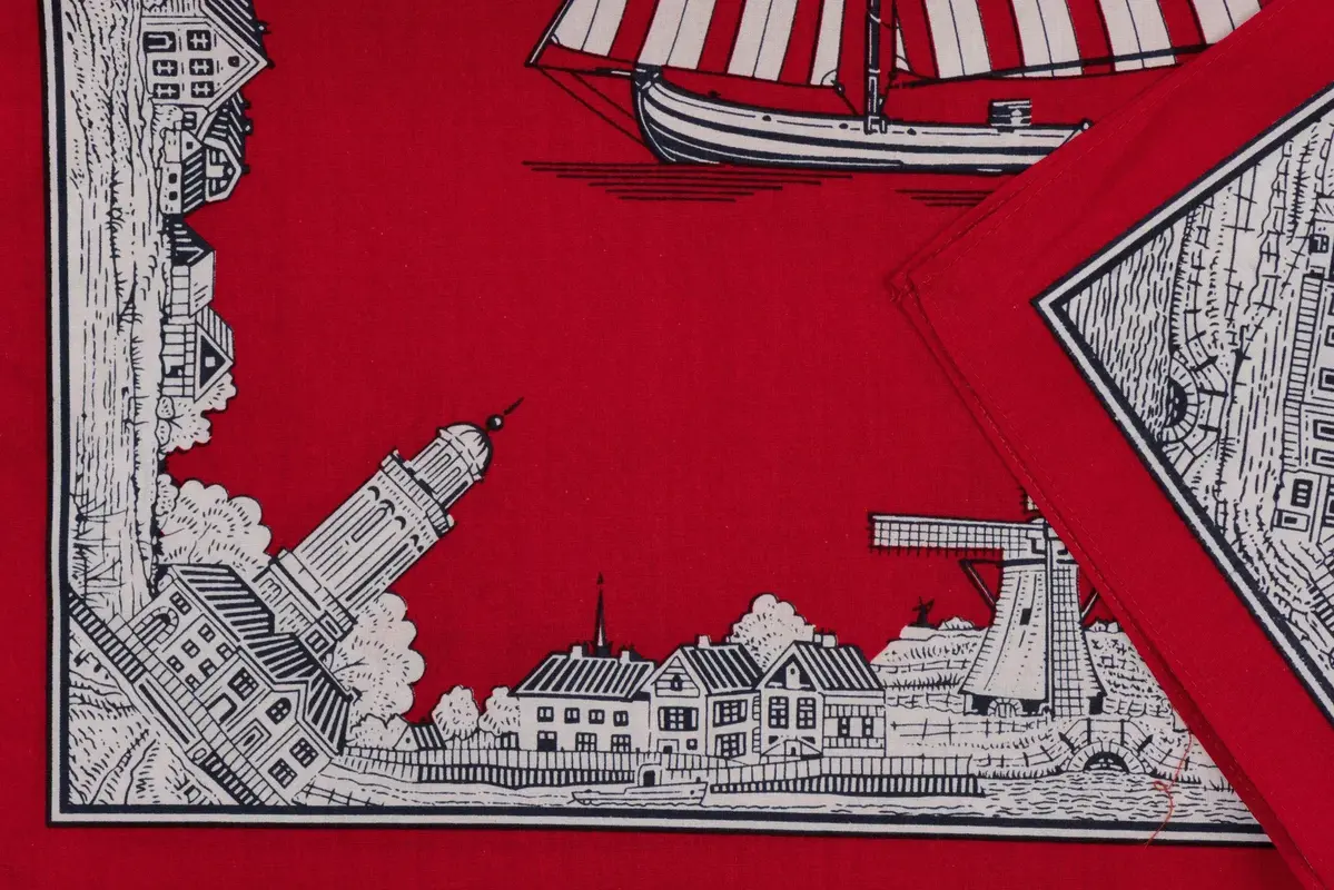 Boeren zakdoek rood  Oud nederland 54 x 54 cm