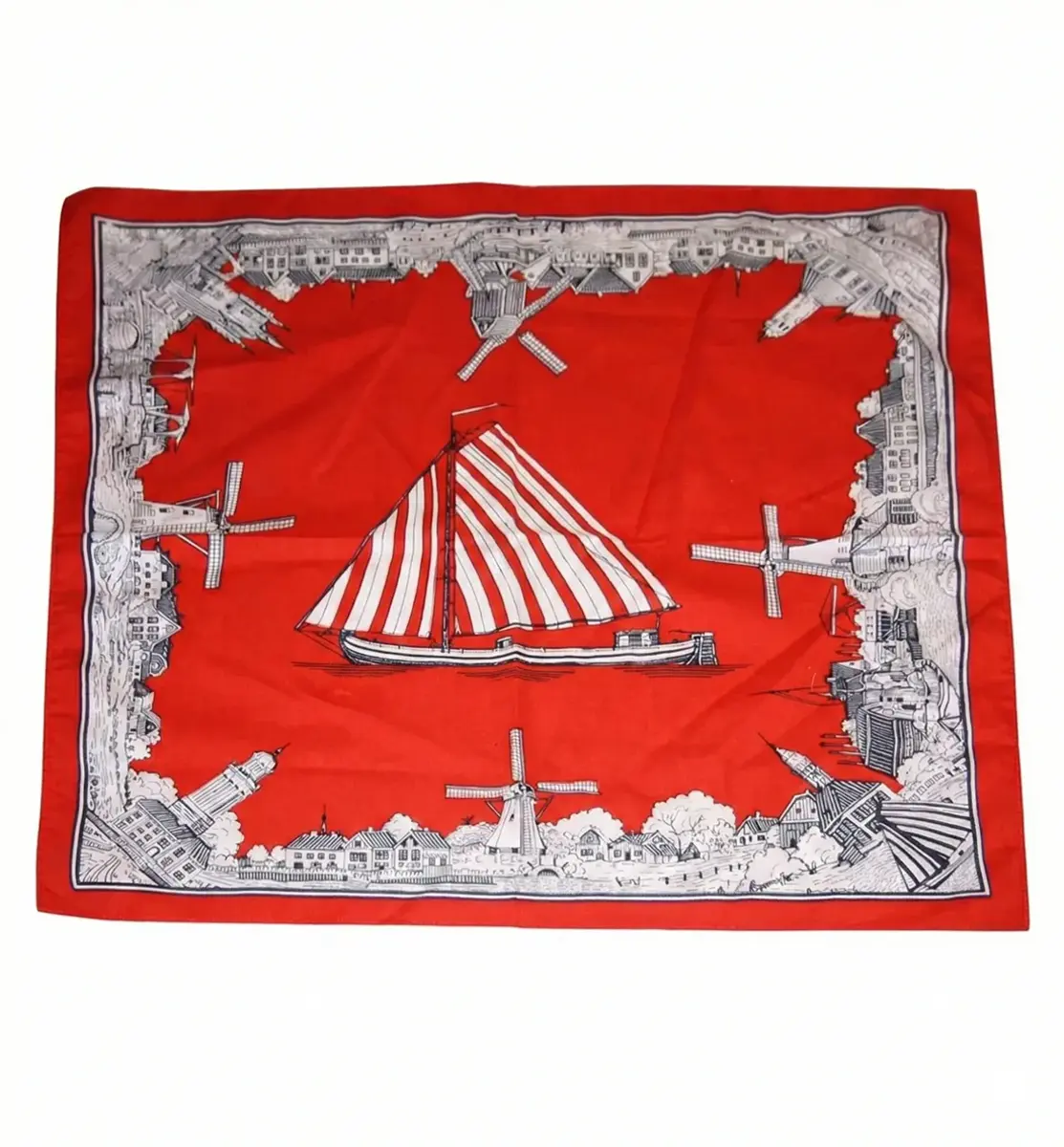 Boeren zakdoek rood  Oud nederland 54 x 54 cm