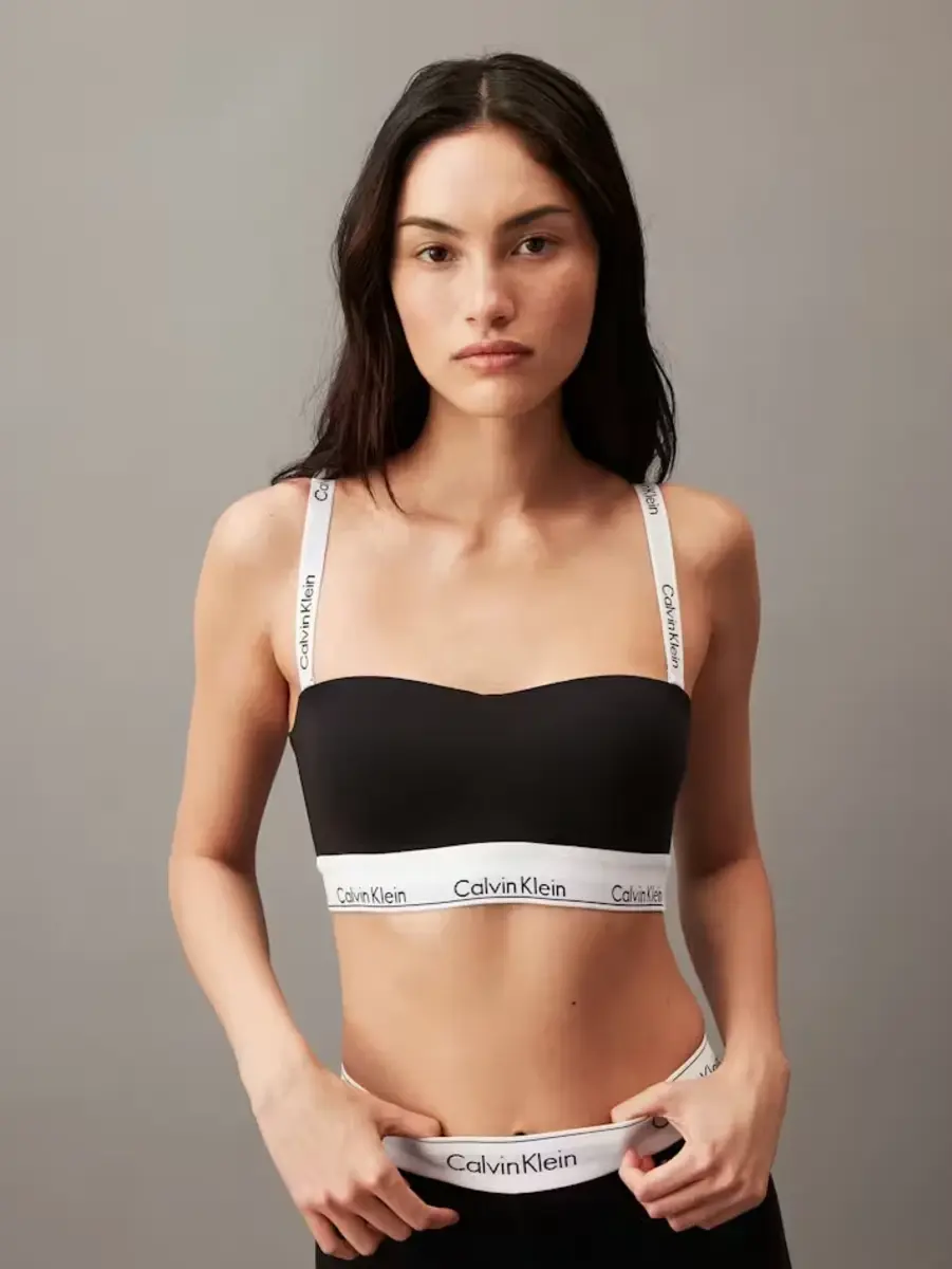 Calvin Klein Bandeau bh - Strapless bh - Katoenen balconette bh met afneembare bandjes