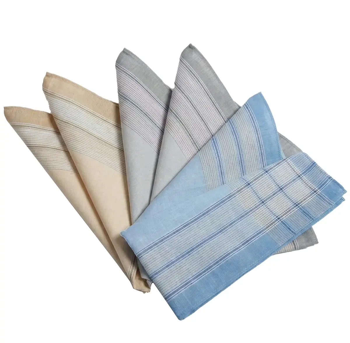 Tiseco 12 stuks Heren zakdoeken - Happy Stripe - Stoffen zakdoeken