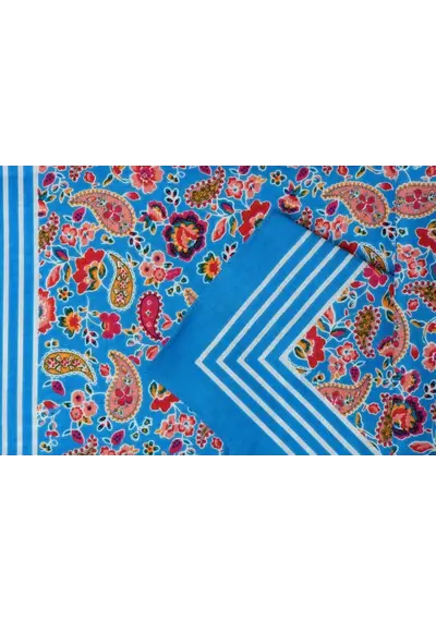 Boerenzakdoek Paisley blauw 55 x 55 cm