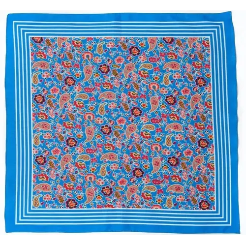Boerenzakdoek Paisley blauw 55 x 55 cm