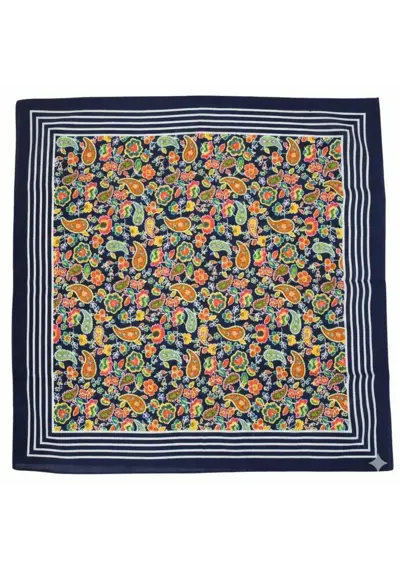 Boeren zakdoek Paisley donkerblauw 55 x 55 cm