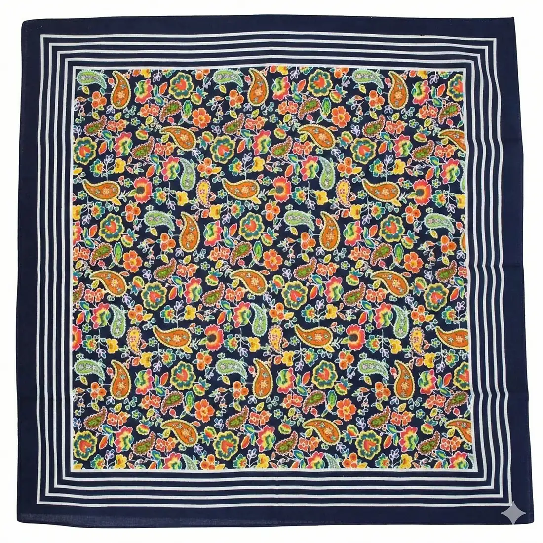 Boeren zakdoek Paisley donkerblauw 55 x 55 cm