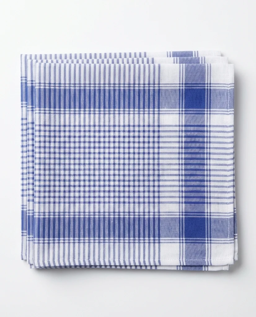 Tiseco 12 stuks Heren zakdoeken Vichy Blauw Tiseco 12 stuks Heren zakdoeken Vichy Blauw