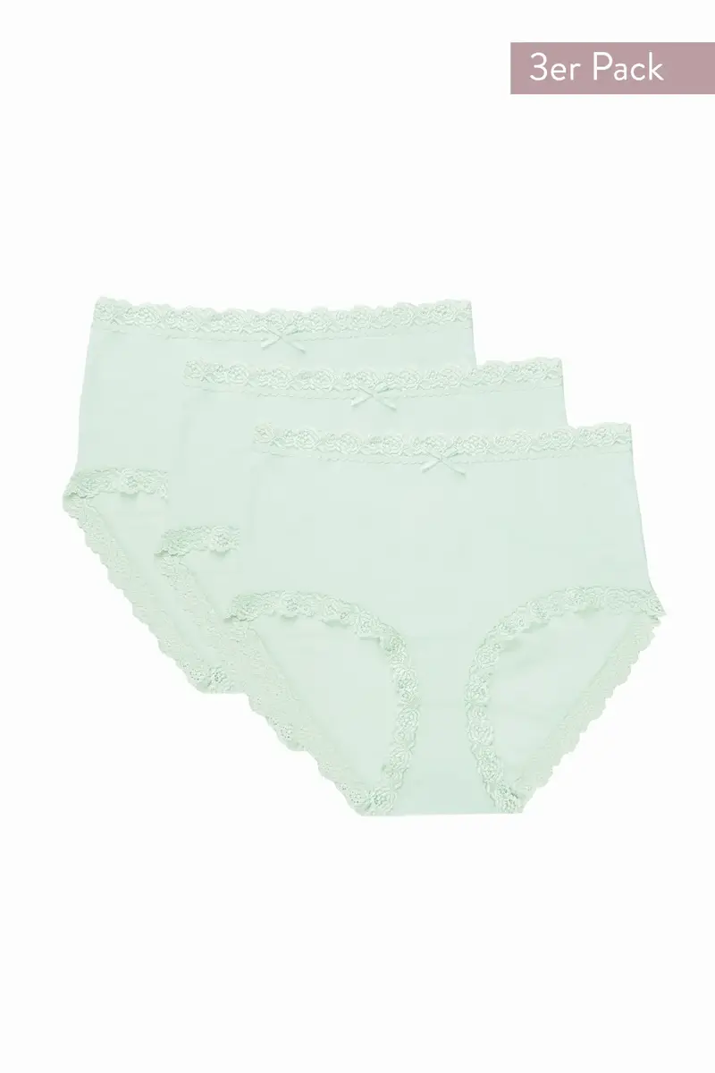 Nina von C 3-pack dames Tailleslip - Kant - Colours - Dames onderbroeken modal - Vrolijke kleuren