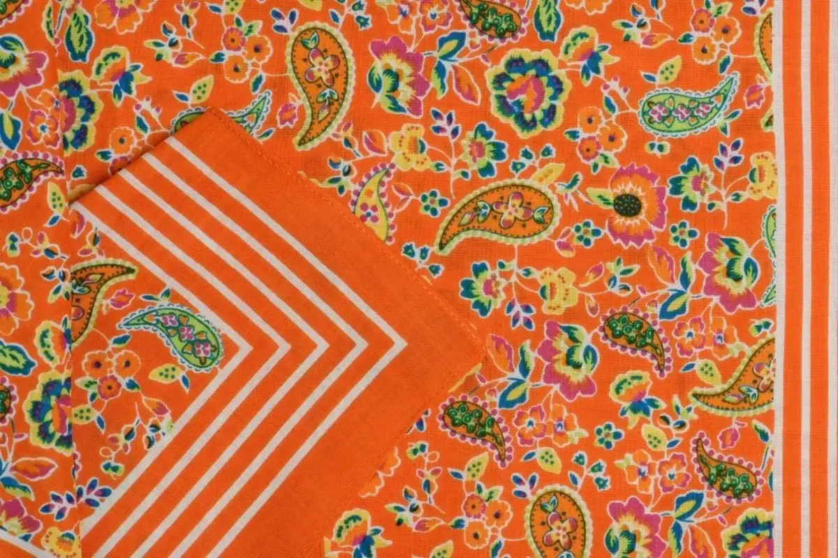 Boeren zakdoek Paisley Oranje  55 x 55 cm - Katoenen boerenzakdoek