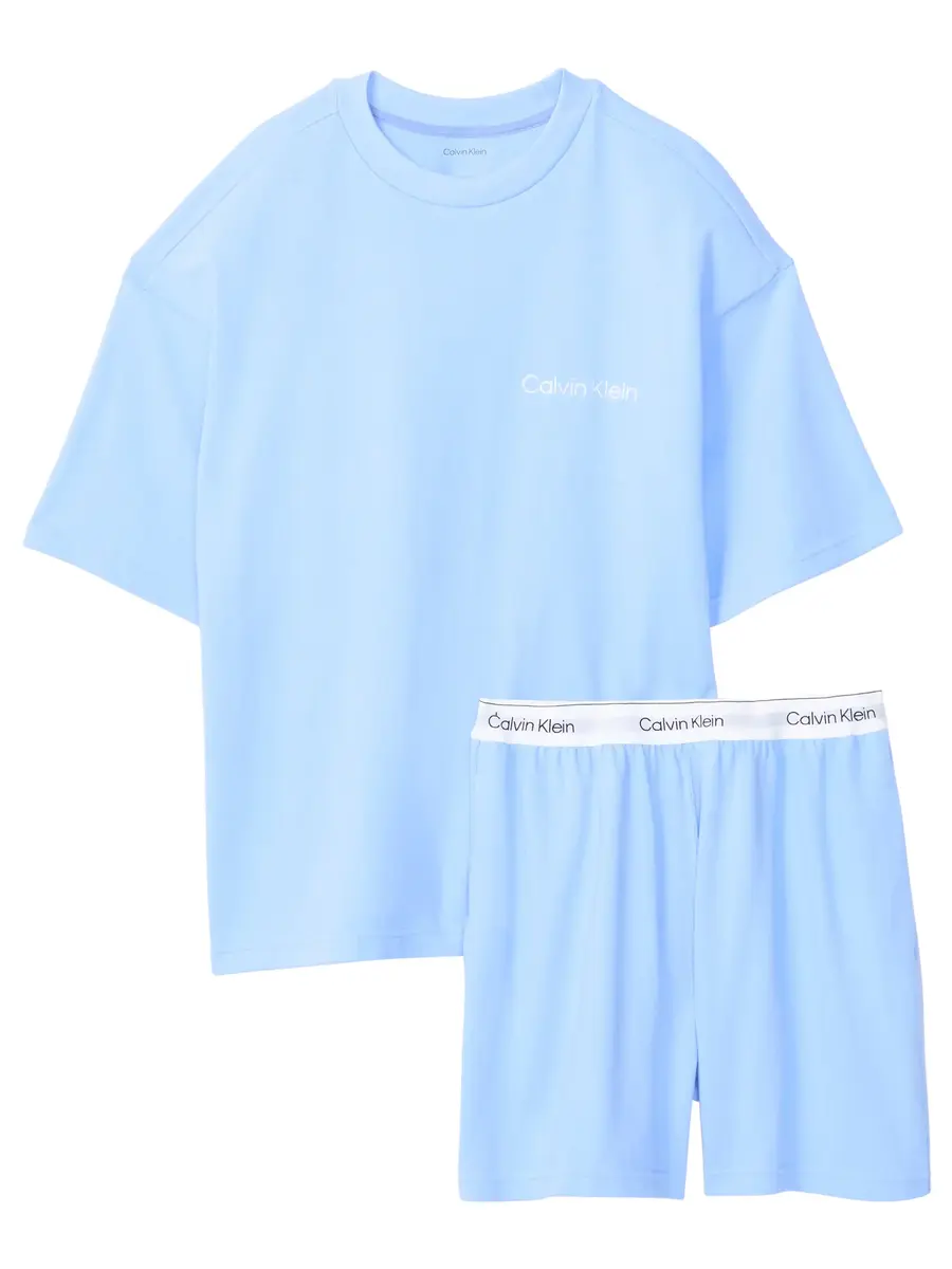 Calvin Klein 100% katoen shortama heren - Katoenen mannen pyjama korte mouw en korte broek