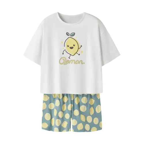 Name it kinder-meisjes shortama katoen - Lemon