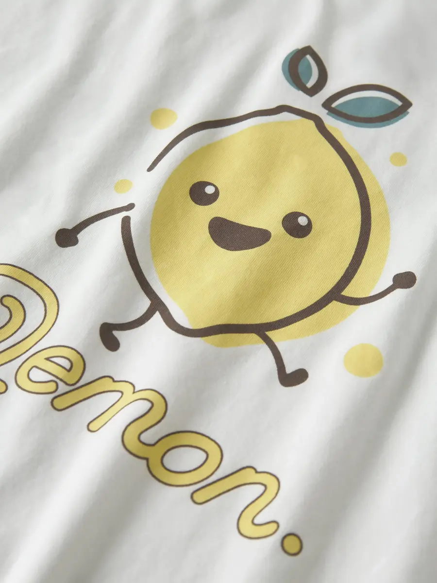 Name it kinder-meisjes shortama katoen - Lemon