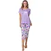 Rebelle capri pyjama dames - Pink Bloom - Copy - Paars